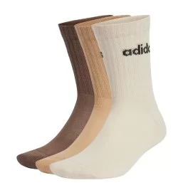 Adidas Calzini Linear Polpaccio Orli Coste 3Paia Marrone Beige IZ0106