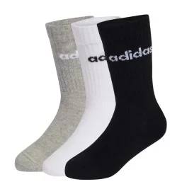 Adidas Calzini Polpaccio Bambini 3Paia Bianco Nero Grigio KE7085