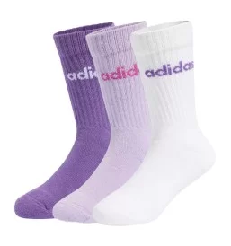 Adidas Calzini Polpaccio Bambini 3Paia Bianco Viola Rosa KE7086