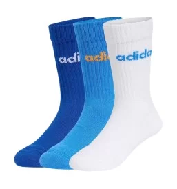 Adidas Calzini Polpaccio Bambini 3Paia Bianco Blu Scuro KE7087