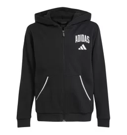 Adidas Felpa Cappuccio Zip Collegiate Jr Nero JM1534