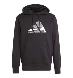 Adidas Felpa Cappuccio 3B Camo Nero JM6378