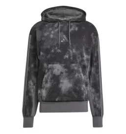 Adidas Felpa Cappuccio All Over Print Nero Grigio JW3709