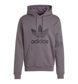 Adidas Felpa Cappuccio Trefoil Grigio JY3765