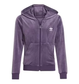 Adidas Felpa Cappuccio Zip Velour Girls Viola JX2847