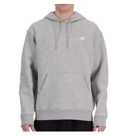 New Balance Felpa Cappuccio Small Logo Sport Essentials French Terry M Grigio MT41508AG