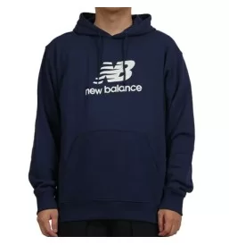 New Balance Felpa Cappuccio Sport Essentials French Terry Big Logo Blu Navy MT41501NNY