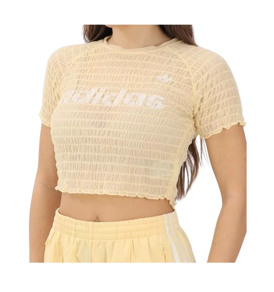Adidas T-shirt Smoked Crop W Giallo KE3431