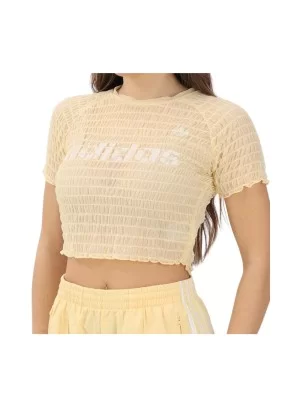 Adidas T-shirt Smoked Crop W Giallo KE3431