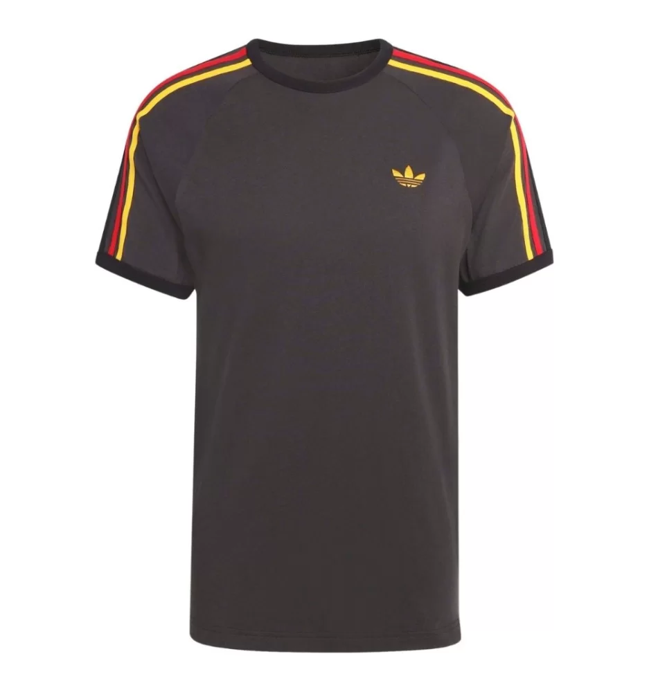 Adidas T-Shirt 3 Stripes M Nero Rosso Giallo KC8637