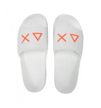 Sun68 Ciabatta Slippers Logo M Bianco Arancione X36110 01