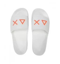 Sun68 Ciabatta Slippers Logo M Bianco Arancione X36110 01