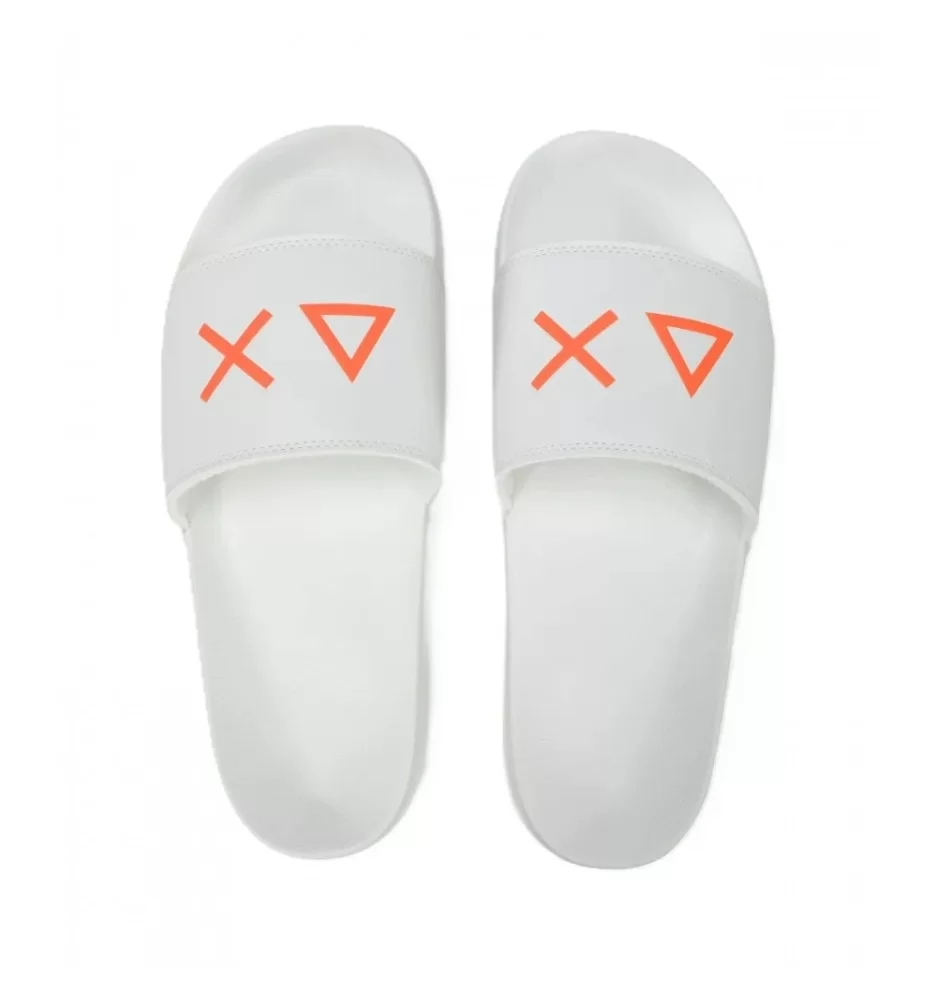 Sun68 Ciabatta Slippers Logo M Bianco Arancione X36110 01