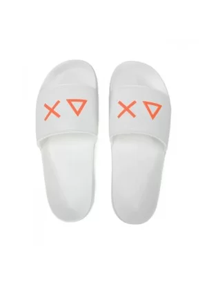 Sun68 Ciabatta Slippers Logo M Bianco Arancione X36110 01