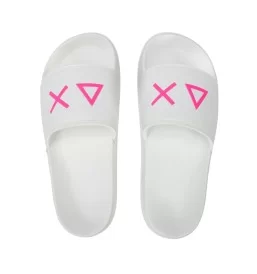 Sun68 Ciabatta Slippers Logo W Bianco E Fucsia X36210 01