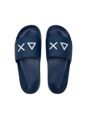 Sun68 Ciabatta Slippers Logo M Blu Navy Bianco X36110 07
