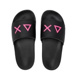Sun68 Ciabatta Slippers Logo W Nero E Fucsia X36210 11