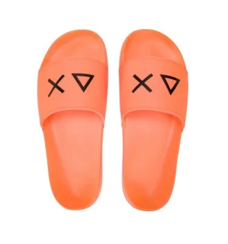 Sun68 Ciabatta Slippers Logo M Arancione Fluo Nero X36110 64