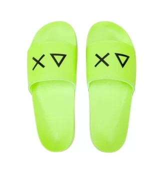 Sun68 Ciabatta Slippers Logo M Giallo Fluo Nero X36110 63