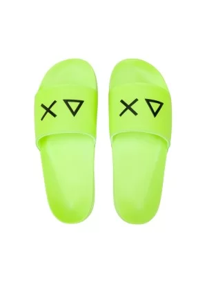 Sun68 Ciabatta Slippers Logo M Giallo Fluo Nero X36110 63