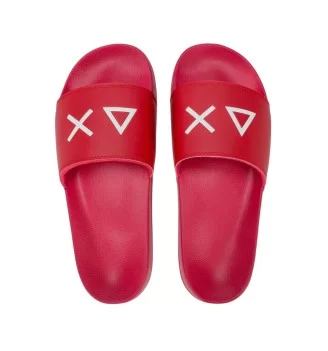 Sun68 Ciabatta Slippers Logo M Rosso Bianco X36110 10