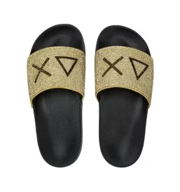 Sun68 Ciabatta Slippers Strass Logo W Nero E Oro X36211 1143