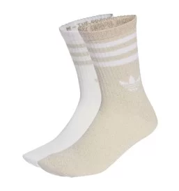 Adidas Calzini 3-Strisce Glitter Polpaccio W Beige Bianco KD0965