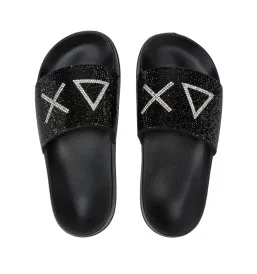 Sun68 Ciabatta Girl's Slippers Strass Logo Jr Nero X36411T 11