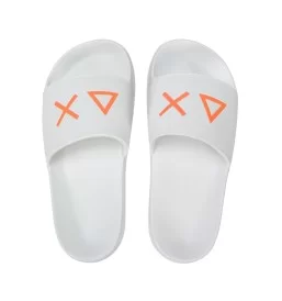 Sun68 Ciabatta Boy's Slippers Logo Jr Bianco Arancione X36310T 01