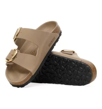 Birkenstock Ciabatta Arizona Big Buckle Stretta Oiled Leather Tabacco Brown W Marrone | Birkenstock | 