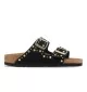 Birkenstock Ciabatta Arizona Rivet Black Suede Leather W Nero 1030348