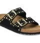 Birkenstock Ciabatta Arizona Stretta Rivet Black Suede Leather W Nero | Birkenstock | 