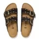 Birkenstock Ciabatta Arizona Stretta Rivet Black Suede Leather W Nero | Birkenstock | 