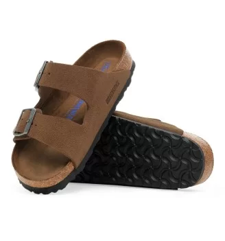 Birkenstock Ciabatta Arizona Stretta Plantare Morbido Dark Tea Suede W Marrone | Birkenstock | 