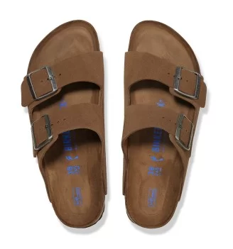 Birkenstock Ciabatta Arizona Stretta Plantare Morbido Dark Tea Suede W Marrone | Birkenstock | 