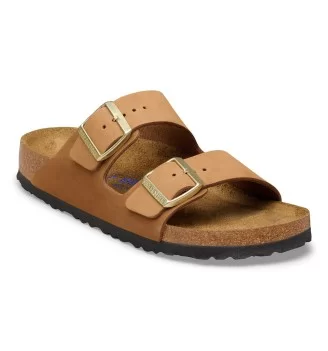 Birkenstock Ciabatta Arizona Stretta Plantare Morbido Mink Nubuck Leather W Marrone | Birkenstock | 