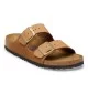 Birkenstock Ciabatta Arizona Stretta Plantare Morbido Mink Nubuck Leather W Marrone | Birkenstock | 