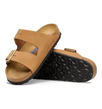 Birkenstock Ciabatta Arizona Stretta Plantare Morbido Mink Nubuck Leather W Marrone | Birkenstock | 