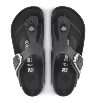 Birkenstock Infradito Gizeh Regolare Oiled Leather Big Buckle Black W Nero | Birkenstock | 