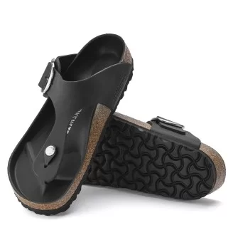 Birkenstock Infradito Gizeh Regolare Oiled Leather Big Buckle Black W Nero | Birkenstock | 