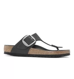 Birkenstock Infradito Gizeh Oiled Leather Big Buckle Black W Nero 1023334