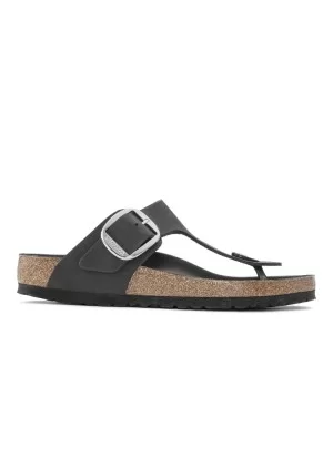 Birkenstock Infradito Gizeh Oiled Leather Big Buckle Black W Nero 1023334