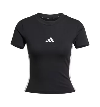Adidas T-shirt Essentials 3-Stripes Slim Baby Crop W Nero JC8325