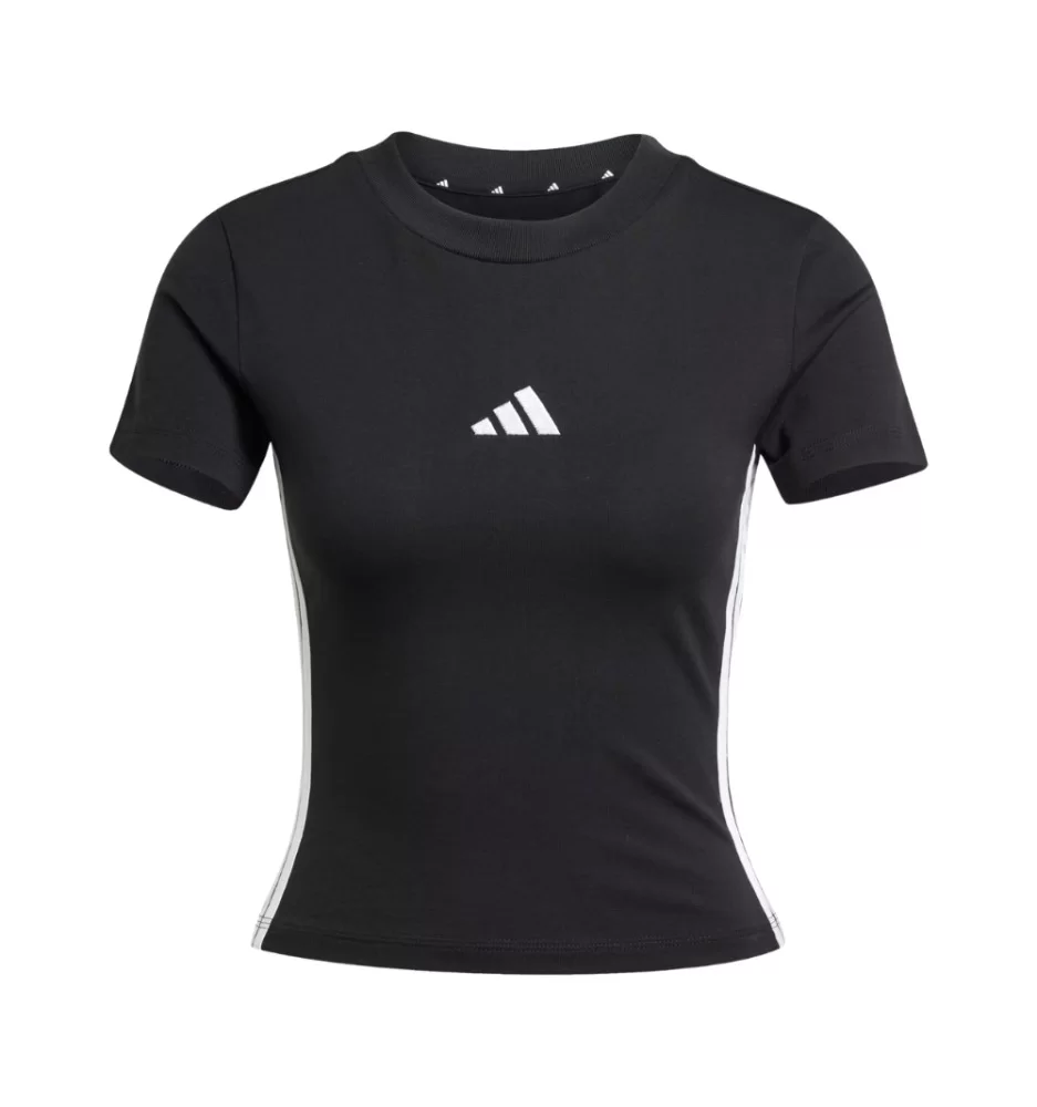 Adidas T-shirt Essentials 3-Stripes Slim Baby Crop W Nero JC8325