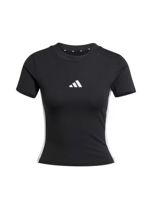Adidas T-shirt Essentials 3-Stripes Slim Baby Crop W Nero JC8325