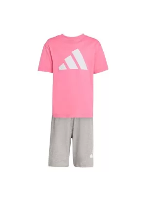 Adidas Tuta 160 Big Logo Kids Rosa Grigio KD6005