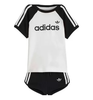 Adidas Tuta Sprinter 3 Stripes Inf Bianco Nero KD1055