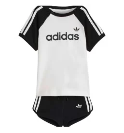 Adidas Tuta Sprinter 3 Stripes Inf Bianco Nero KD1055