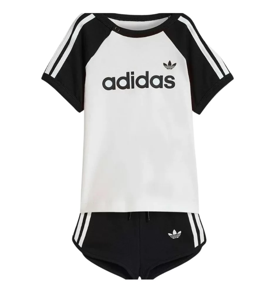 Adidas Tuta Sprinter 3 Stripes Inf Bianco Nero KD1055