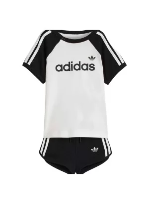 Adidas Tuta Sprinter 3 Stripes Inf Bianco Nero KD1055